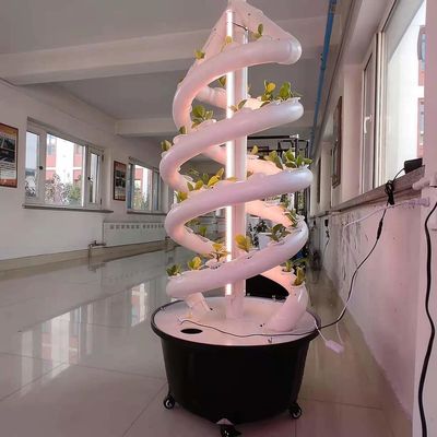 Verticaal hydroponisch groeisysteem voor binnentuinen met dubbele helix