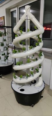 Verticaal hydroponisch groeisysteem voor binnentuinen met dubbele helix