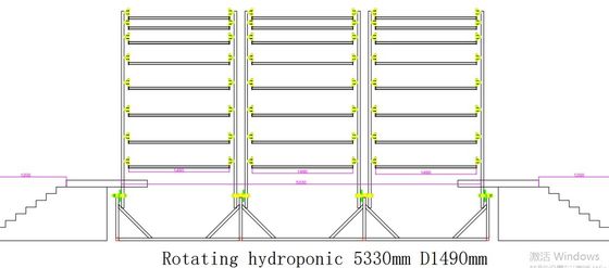 Rolende hydroponische en roterende hydroponische apparatuur voor de teelt van groenten